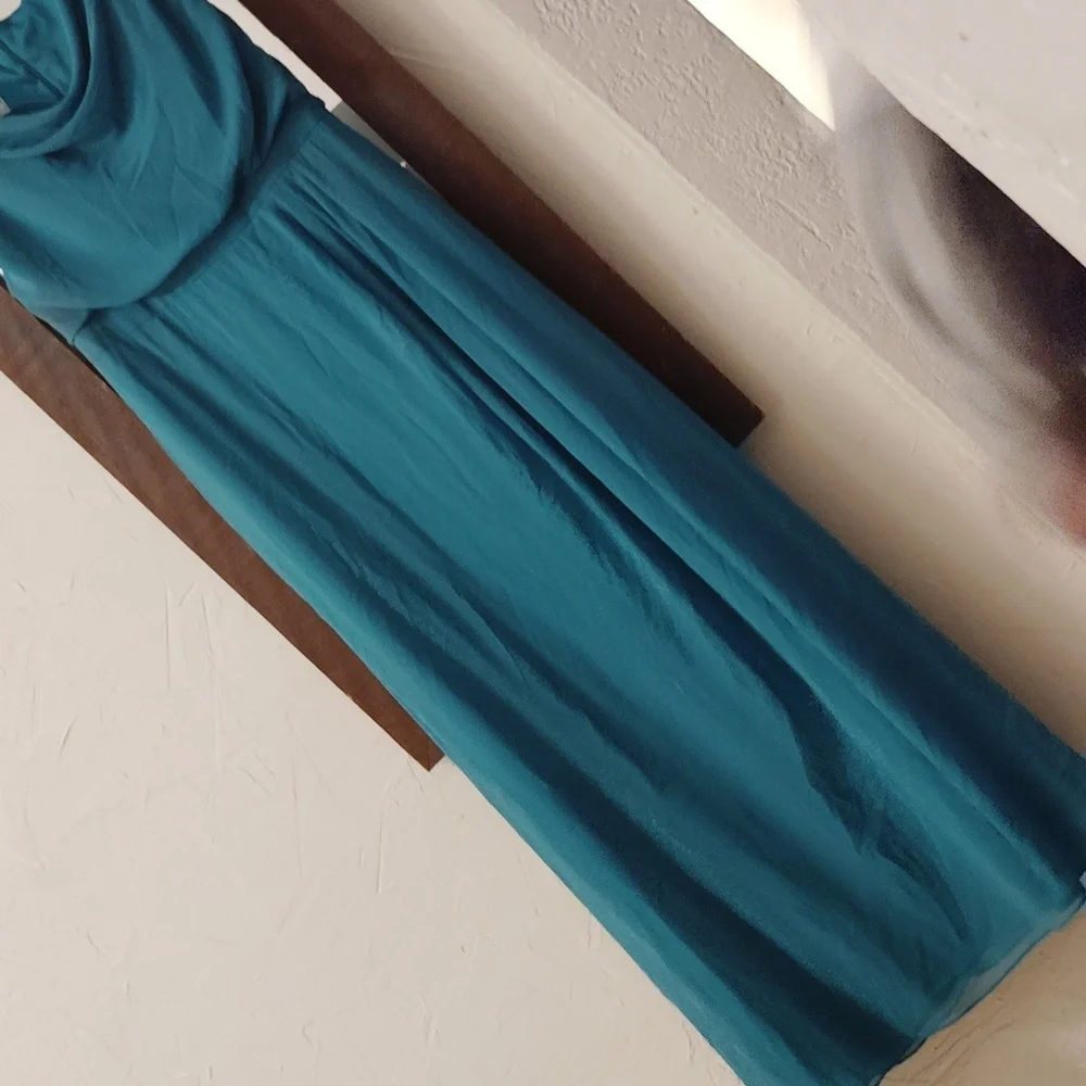 Dessy Collection Teal Maxi Dress - Picture 2 of 4